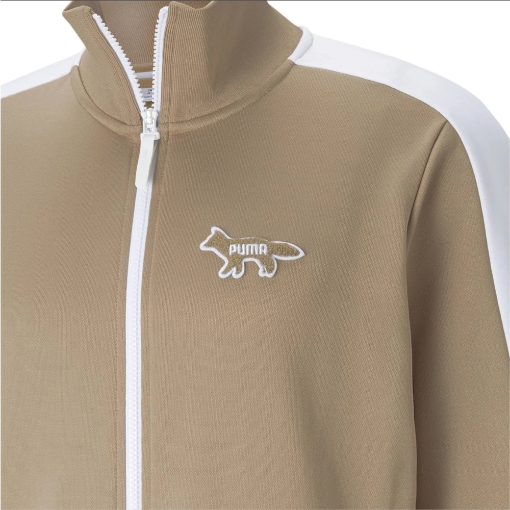 Puma x Maison Kitsuné T7 Track Jacket Small NWT Beige Fox Logo Limited Edition - Picture 10 of 11